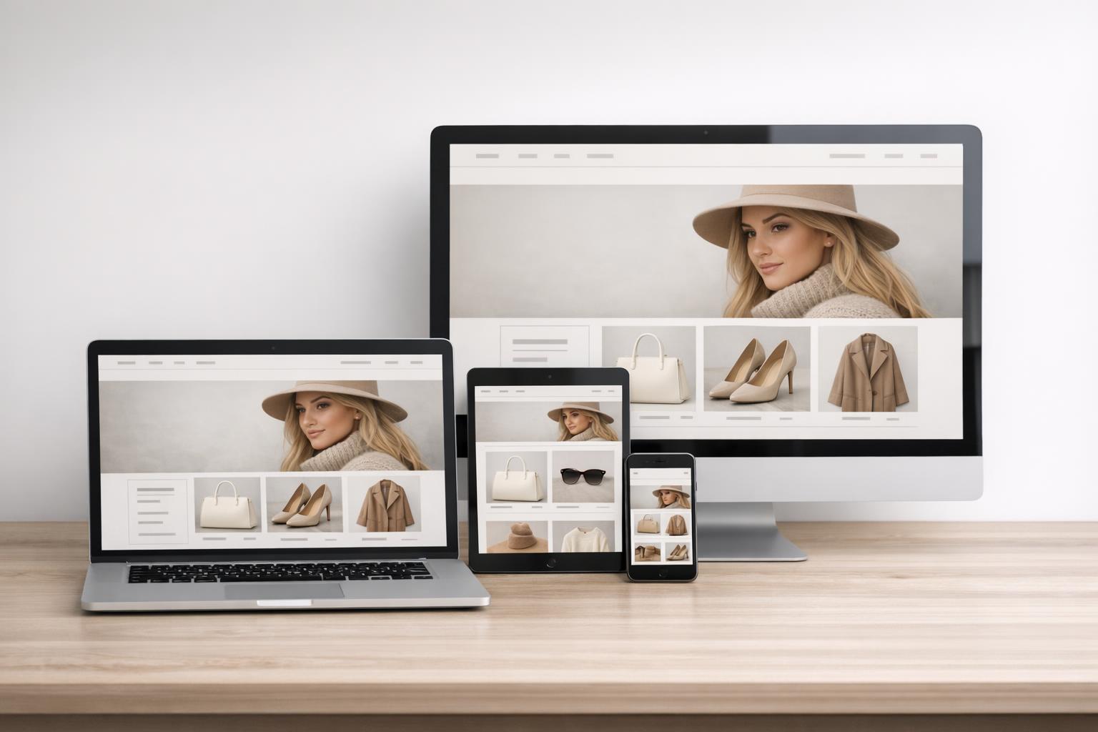 Zdjęcie: porównanie ekranów sklepów internetowych na różnych urządzeniach